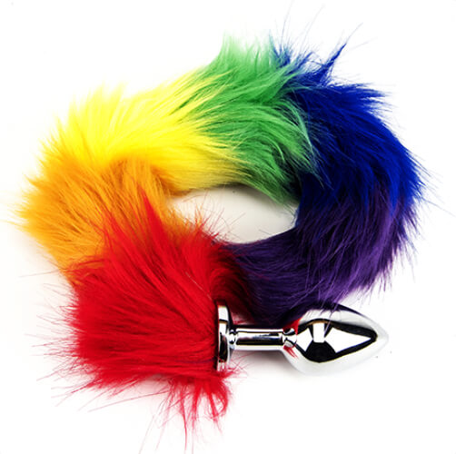 n10780-furry-fantasy-rainbow-tail-butt-plug-1_1 Metal Butt Plug with Tail