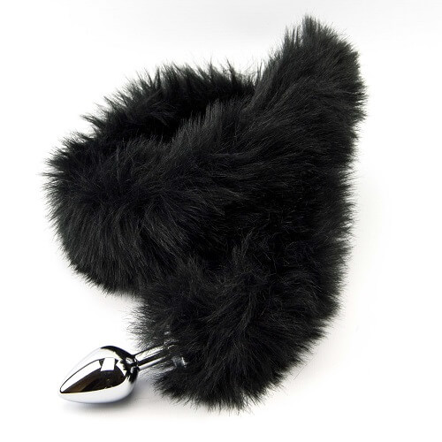 n10880-furry-fantasy-black-panther-tail-butt-plug-5 Furry Fantasy Metal Butt Plug with Black Panther Tail