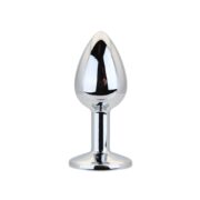 Toosh Silver Metal Butt Plug Small Clear Stone