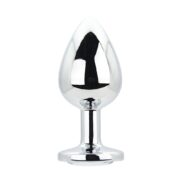 Toosh Silver Metal Butt Plug Large Clear Stone