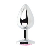 Toosh Silver Metal Butt Plug Large Pink Stone